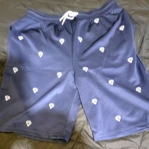 Diamond Embroidered Knit Scuba Shorts